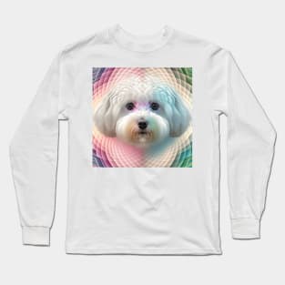 Fractal Design of A Bichon Frise Long Sleeve T-Shirt